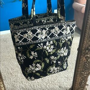 Vera Bradley Black and White Quilted Tote Bag